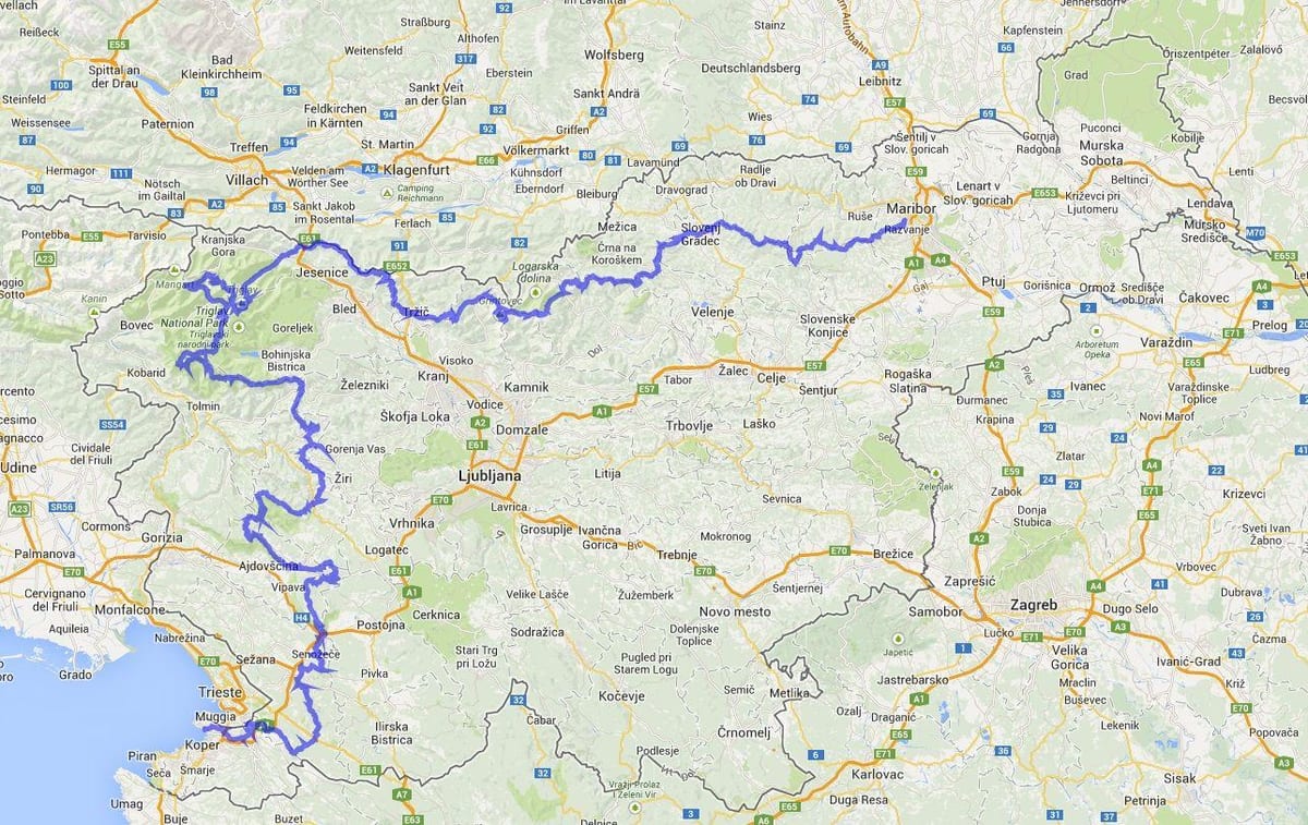 Карта на Словенечки планина патека