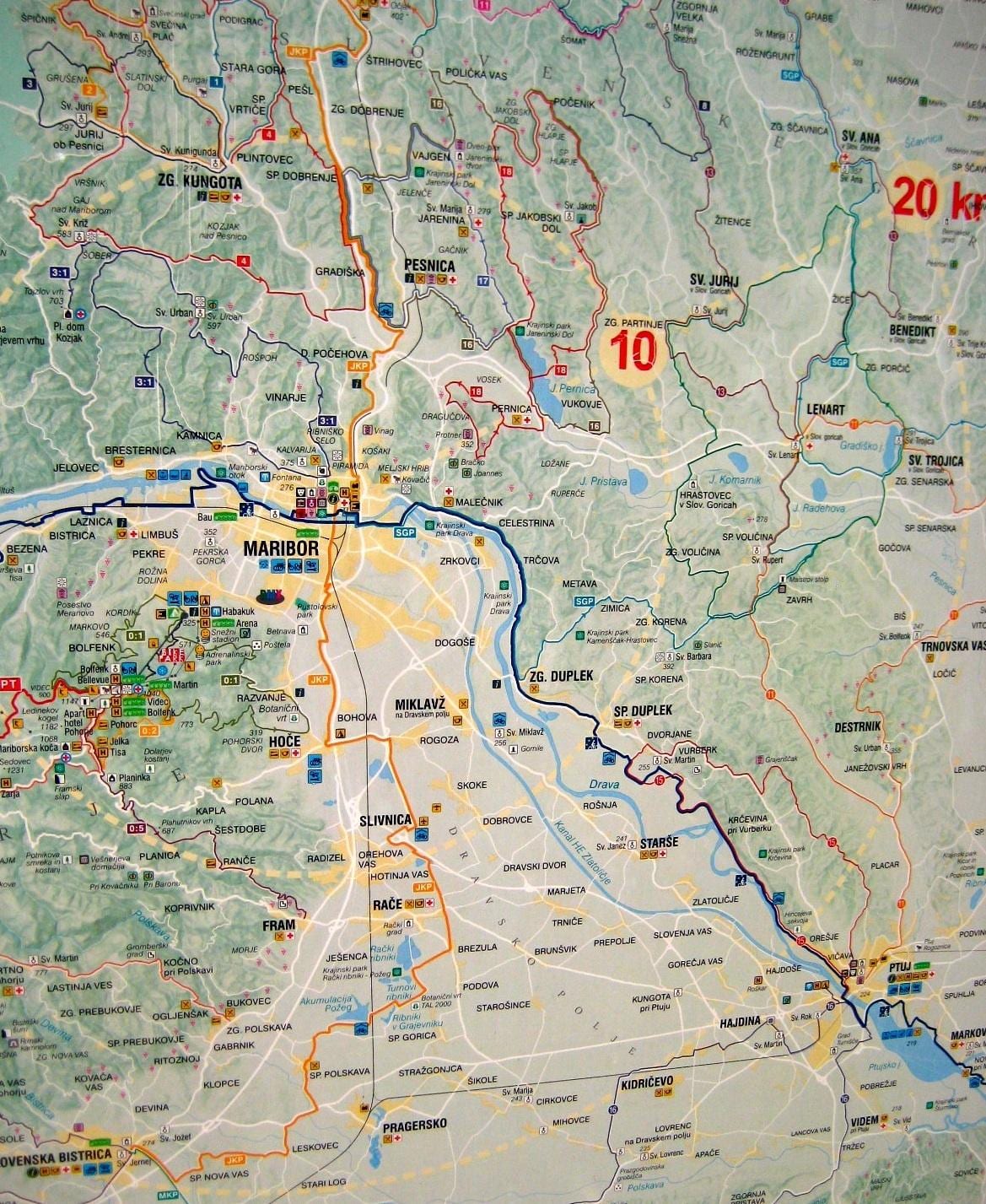 Карта на Словенија велосипедизам