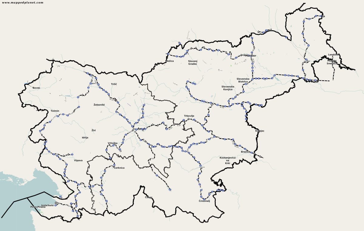 Словенија воз мапа