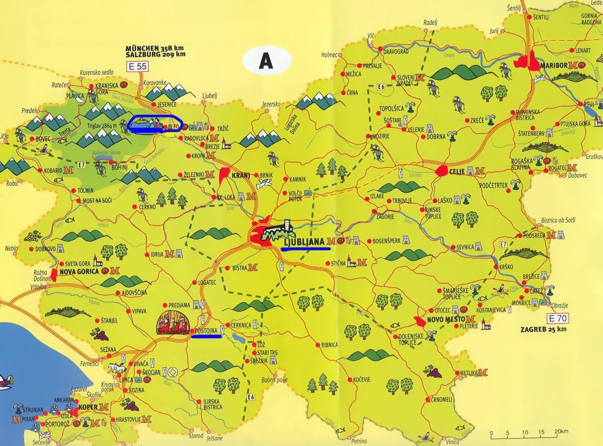 Карта на Словенија посета