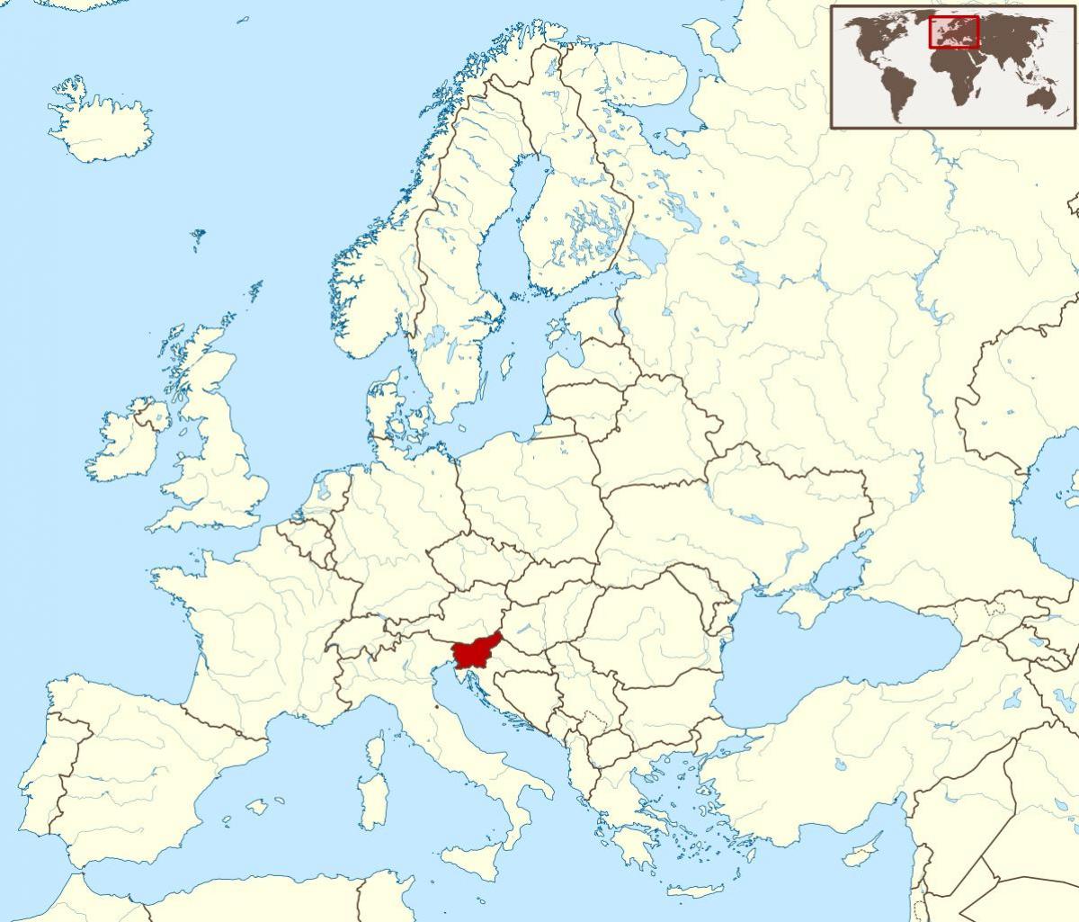 Словенија локација на мапата на светот