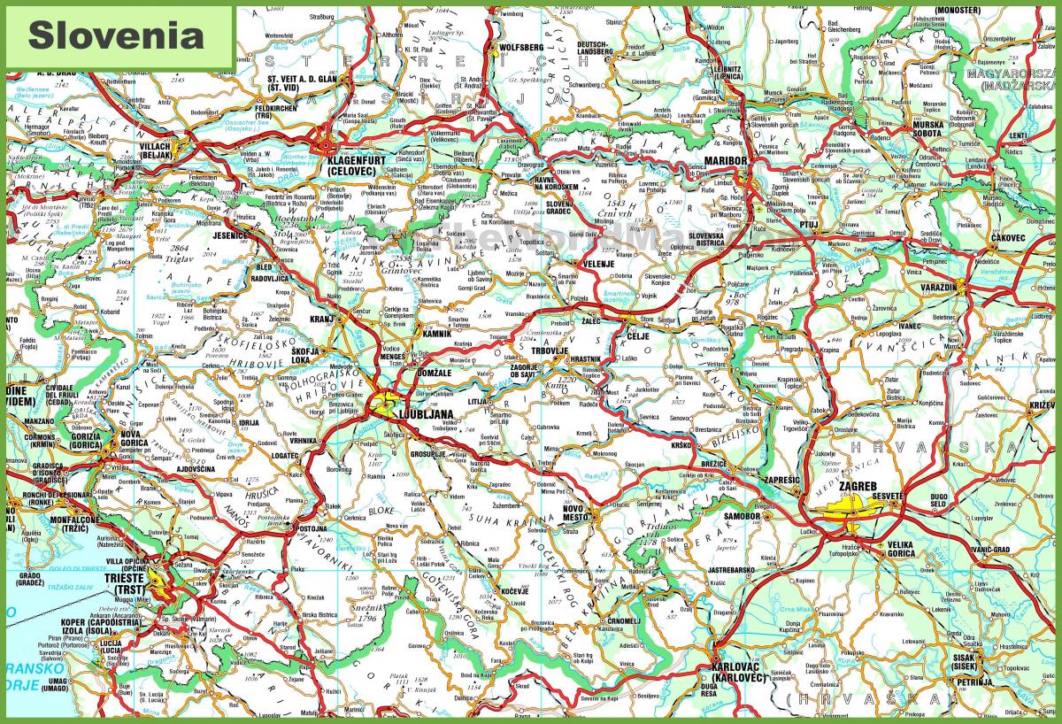 Карта на детални Словенија