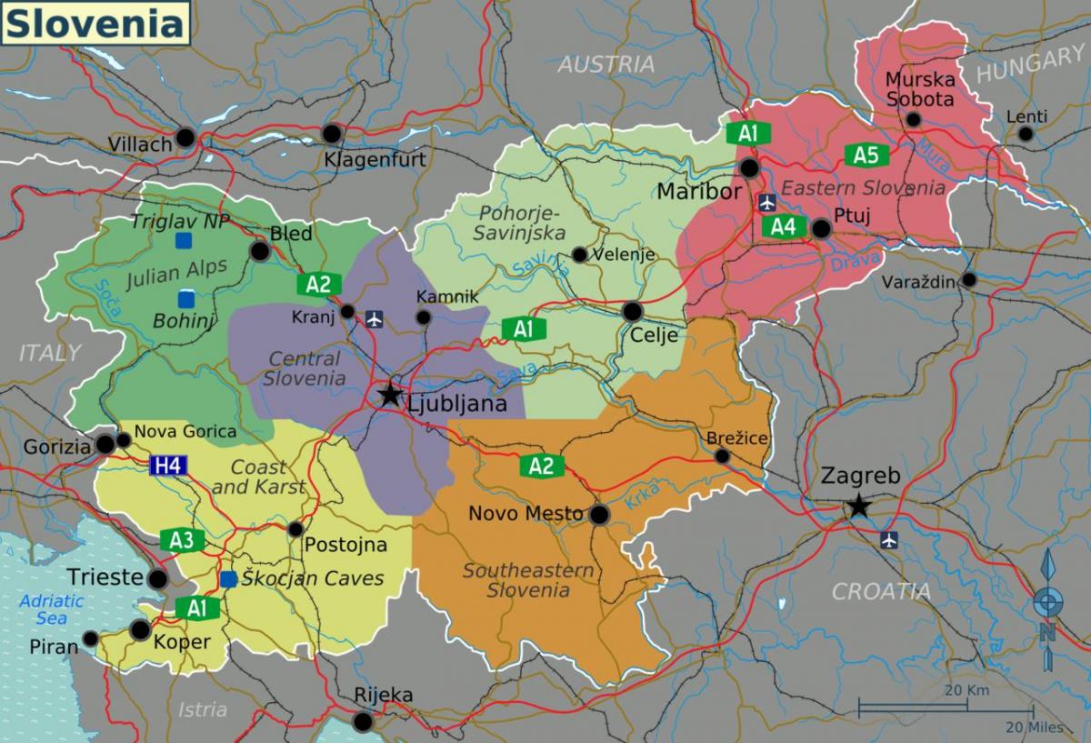 Словенија земја мапа