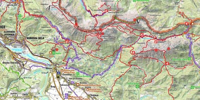 Карта на Словенечкиот алпите