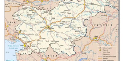 Карта на Словенија градови