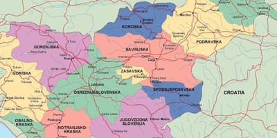 Карта на Словенија политички