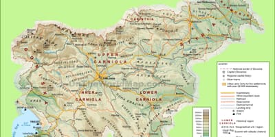 Карта на Словенија физички