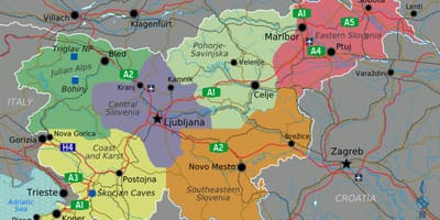 Словенија земја мапа